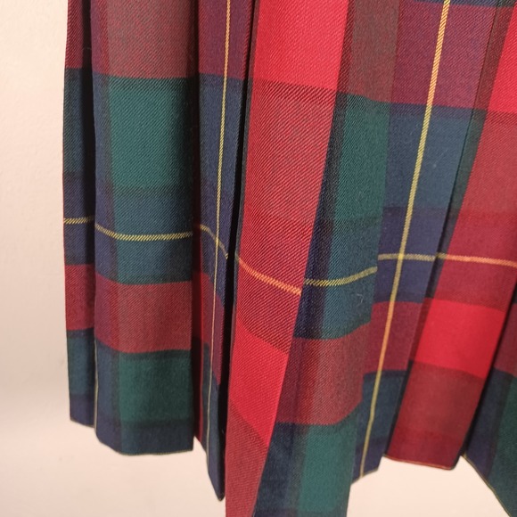 Talbots Vintage Wool Stuart Tartain Plaid Pleated School Girl Academia Shirt 10 - Picture 6 of 10
